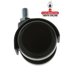 RUEDA NYLON NEGRO BANDA POLIURETANO GRIS EJE ROSCADO MOBILIARIO OFICINA MODELO 1507.