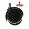 RUEDA NYLON NEGRO BANDA POLIURETANO GRIS EJE ROSCADO MOBILIARIO OFICINA MODELO 1507.