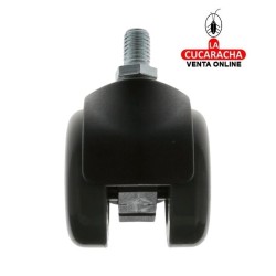 RUEDA NYLON NEGRO BANDA POLIURETANO GRIS EJE ROSCADO Y FRENO MOBILIARIO OFICINA MODELO 1507.