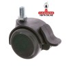 RUEDA NYLON NEGRO BANDA POLIURETANO GRIS EJE ROSCADO Y FRENO MOBILIARIO OFICINA MODELO 1507.
