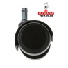 RUEDA NYLON NEGRO BANDA POLIURETANO GRIS ESPIGA Y ANILLA MOBILIARIO OFICINA MODELO 1508.