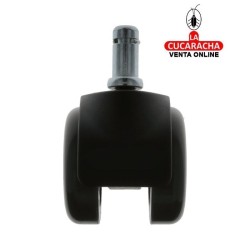 RUEDA NYLON NEGRO BANDA POLIURETANO GRIS ESPIGA Y ANILLA MOBILIARIO OFICINA MODELO 1508.