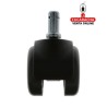 RUEDA NYLON NEGRO BANDA POLIURETANO GRIS ESPIGA Y ANILLA MOBILIARIO OFICINA MODELO 1508.