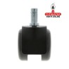 RUEDA NYLON NEGRO BANDA POLIURETANO GRIS ESPIGA Y FRENO MOBILIARIO OFICINA MODELO 1508.