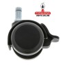 RUEDA NYLON NEGRO BANDA POLIURETANO GRIS ESPIGA Y FRENO MOBILIARIO OFICINA MODELO 1508.