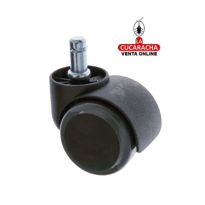 RUEDA NYLON NEGRO BANDA POLIURETANO GRIS ESPIGA Y COLLAR MOBILIARIO OFICINA MODELO 1509.