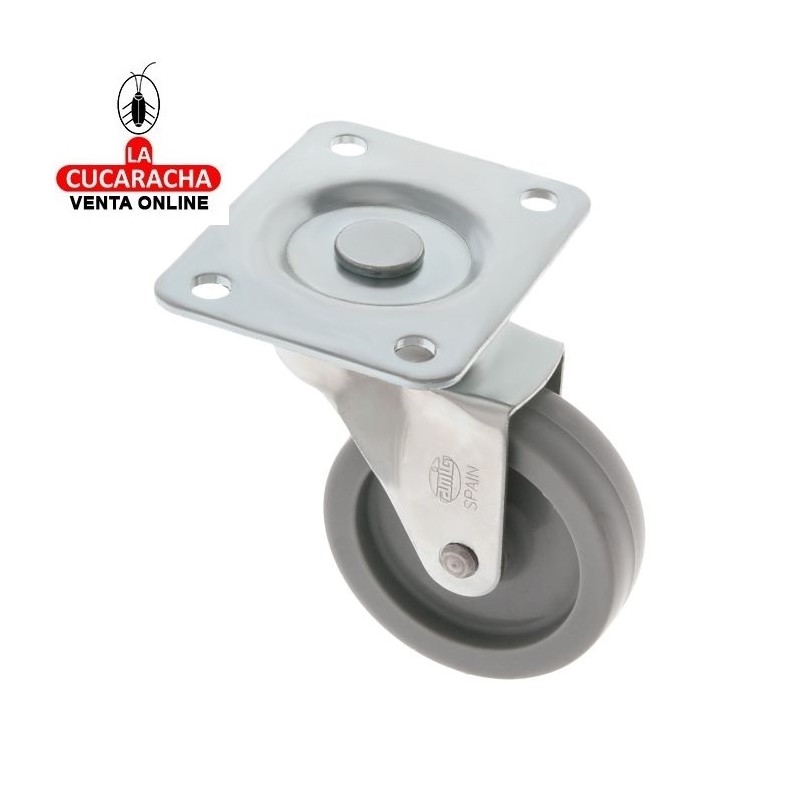 RUEDA NYLON CON PLETINA Y RODAMIENTOS MODELO 2500.