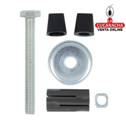 TACO EXPANSIVO CUADRADO PARA RUEDAS CON AGUJERO Y SOPORTE NYLON MODELO 2.