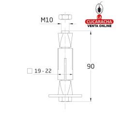 TACO EXPANSIVO CUADRADO PARA RUEDAS CON AGUJERO Y SOPORTE NYLON MODELO 2.