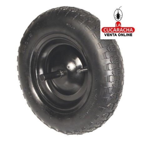 RUEDA NEUMATICA CON CAMARA DE AIRE NUCLEO METALICO NEGRO MODELO 2600.