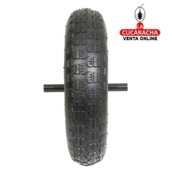 RUEDA NEUMATICA CON CAMARA DE AIRE NUCLEO METALICO NEGRO MODELO 2600.