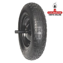 RUEDA NEUMATICA CON CAMARA DE AIRE NUCLEO METALICO NEGRO MODELO 2600.