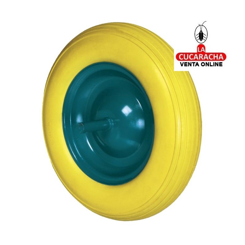 RUEDA INPINCHABLE POLIURETANO AMARILLO MODELO 2610.