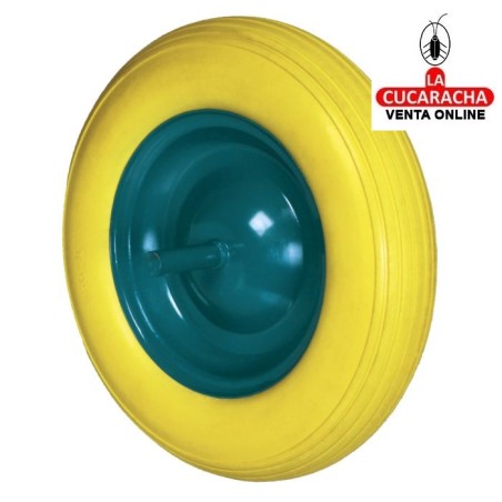 RUEDA INPINCHABLE POLIURETANO AMARILLO MODELO 2610.