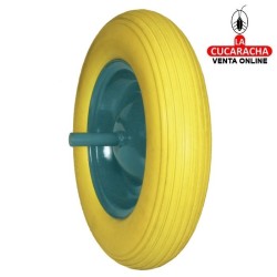 RUEDA INPINCHABLE POLIURETANO AMARILLO MODELO 2610.