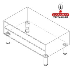 PATA ACERO REDONDA PARA MUEBLE AJUSTE ALTURA MODELO 5.