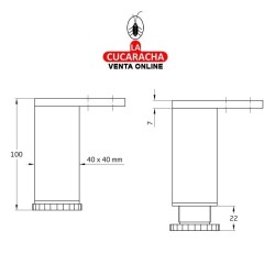 BLISTER 4-PATA ALUMINIO MUEBLE CON CONTERA REGULABLE MODELO 20.