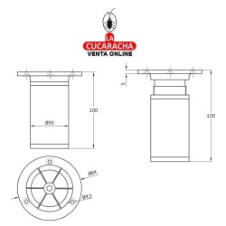 BLISTER 4-PATAS REGULABLES ACERO REDONDA PARA MUEBLE MODELO 22.