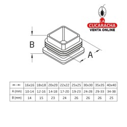 CONTERA POLIETILENO INTERIOR CUADRADA PATAS MUEBLES MODELO 661.