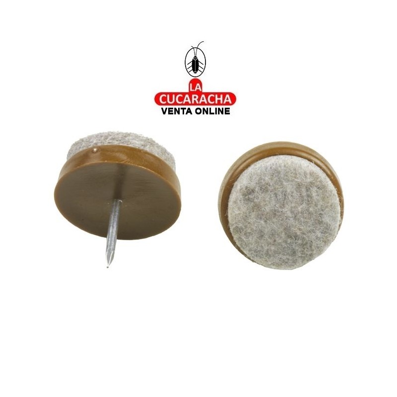 PROTECTOR DE PATAS POLIPROPILENO CUBIERTA LANA CON CLAVO MODELO 65.