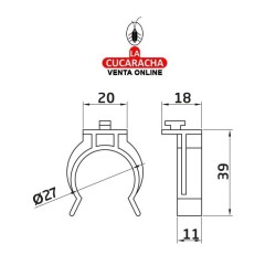 PINZA DE PLASTICO PARA PATA DE COCINA ZOCALOS ALUMINIO MODELO 10.