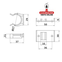 PINZA DE PLASTICO PARA PATA DE COCINA ZOCALO MADERA MODELO 11.