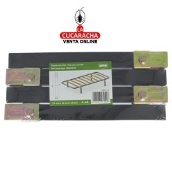 PACK 4-PATA CUADRADA ACERO SIN RUEDAS PARA SOMIER MODELO 14.