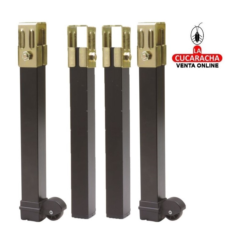 PACK 4-PATA CUADRADA ACERO 2 CON RUEDAS PARA SOMIER MODELO 14-15.