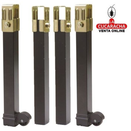 PACK 4-PATA CUADRADA ACERO 2 CON RUEDAS PARA SOMIER MODELO 14-15.