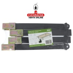 PACK 4-PATA CUADRADA ACERO 2 CON RUEDAS PARA SOMIER MODELO 14-15.