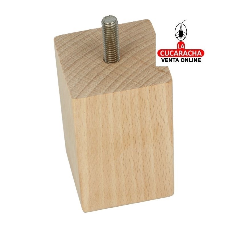 BLISTER 1-PATA CUADRADA MADERA HAYA PULIDO MUEBLE MODELO 32.