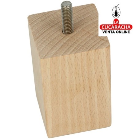 BLISTER 1-PATA CUADRADA MADERA HAYA PULIDO MUEBLE MODELO 32.