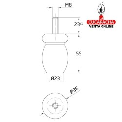BLISTER 1-PATA MADERA HAYA PULIDO MUEBLE MODELO 33.