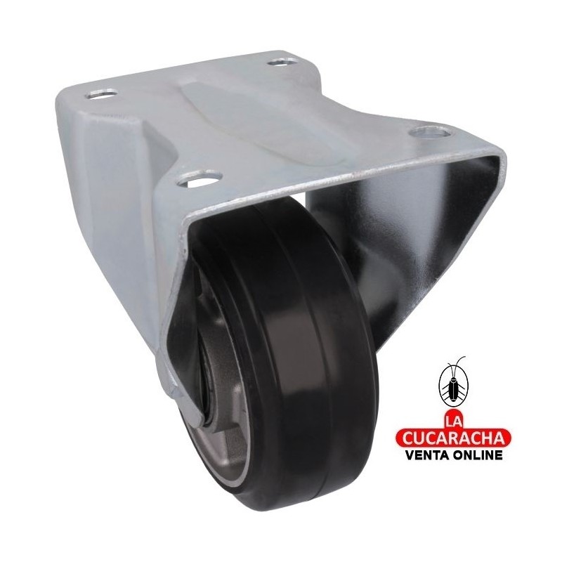 RUEDA GOMA CON PLETINA METALICA FIJA Y NUCLEO ALUMINIO MODELO 2711.