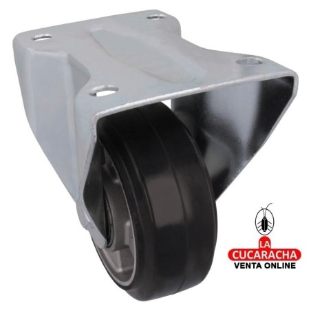 RUEDA GOMA CON PLETINA METALICA FIJA Y NUCLEO ALUMINIO MODELO 2711.