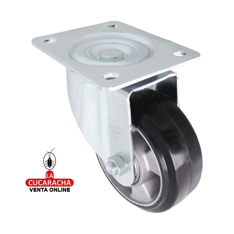 RUEDA GOMA CON PLETINA METALICA Y NUCLEO ALUMINIO MODELO 2710.