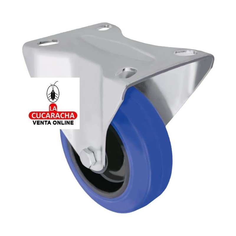 RUEDA GOMA CON PLETINA METALICA FIJA Y NUCLEO NYLON MODELO 2701.