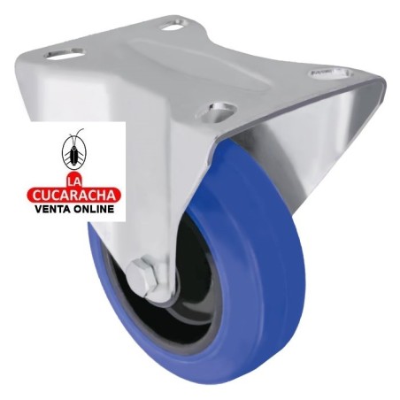 RUEDA GOMA CON PLETINA METALICA FIJA Y NUCLEO NYLON MODELO 2701.