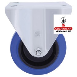 RUEDA GOMA CON PLETINA METALICA FIJA Y NUCLEO NYLON MODELO 2701.