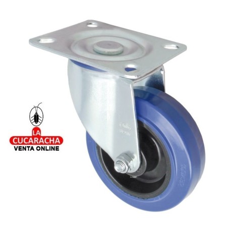 RUEDA GOMA CON PLETINA METALICA FIJA Y NUCLEO NYLON MODELO 2700.