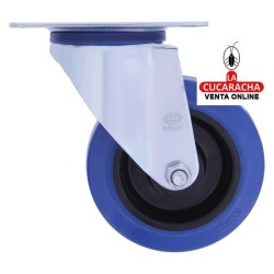 RUEDA GOMA CON PLETINA METALICA FIJA Y NUCLEO NYLON MODELO 2700.