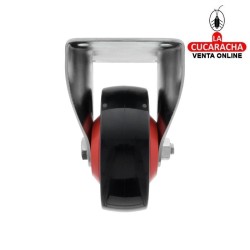 RUEDA NYLON AZUL CON PLETINA METALICA FIJA MODELO 2555.