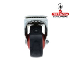 RUEDA NYLON NEGRO CON AGUJERO Y FRENO MODELO 2554.