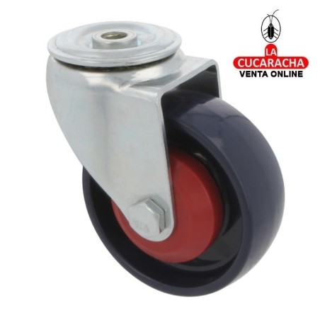 RUEDA NYLON NEGRO CON AGUJERO MODELO 2554.