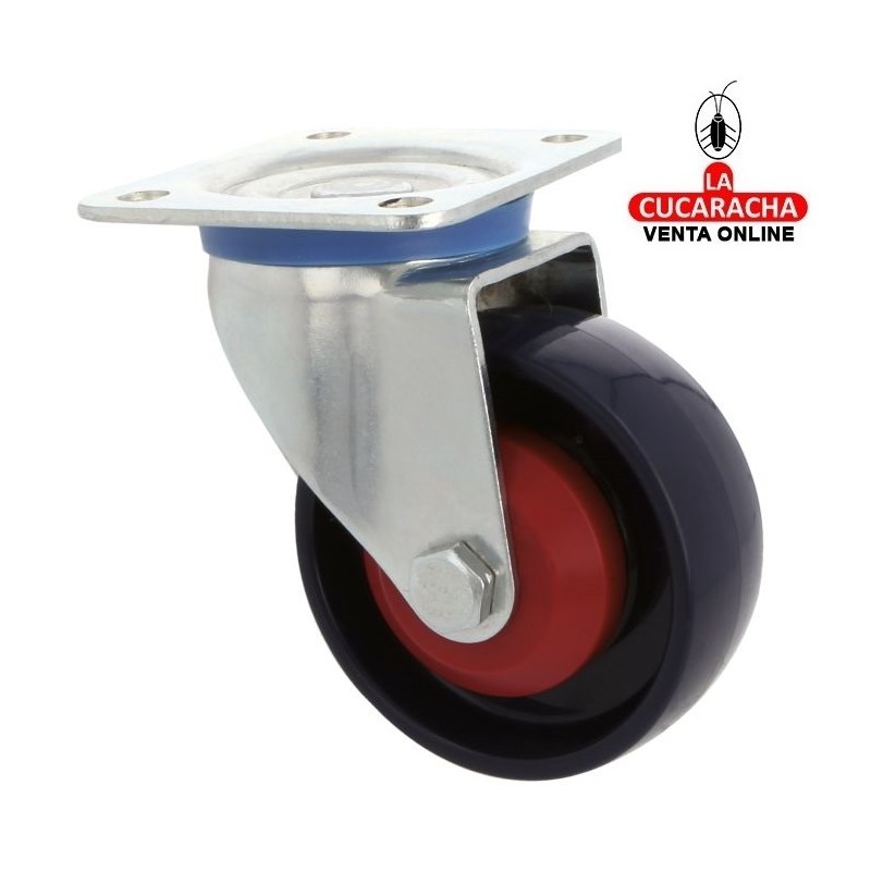 RUEDA NYLON CON PLETINA Y RODAMIENTOS DE BOLAS MODELO 2553.