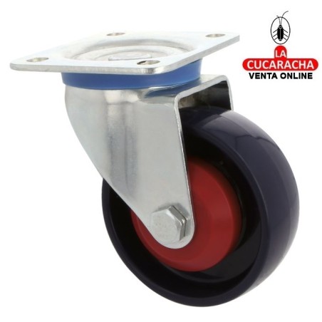 RUEDA NYLON CON PLETINA Y RODAMIENTOS DE BOLAS MODELO 2553.