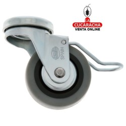 RUEDA GOMA BORRACHA CON AGUJERO RODAMIENTOS Y FRENOS MODELO 2505.