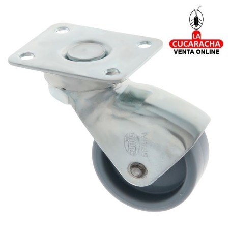 RUEDA NYLON CON PLETINA Y RODAMIENTOS MODELO 2506.