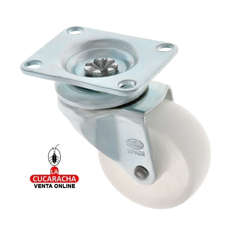 RUEDA POLIAMIDA CON PLETINA MODELO 2512.