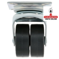 RUEDA DOBLE GOMA BORRACHA CON PLETINA MODELO 2514.